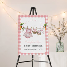 Panneau de bienvenue pour Baby Shower rose fait lo