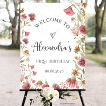 Panneau de bienvenue pour jardin d'anniversaire de