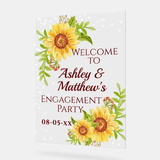 Panneau de bienvenue pour la fête de fiançailles F (Angle)