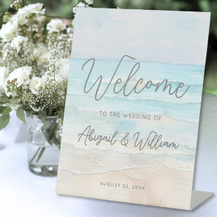 Panneau de bienvenue pour mariage estival sur la p