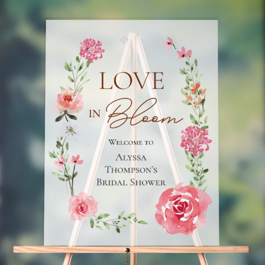 Panneau de bienvenue pour mariage Love in Bloom Fl (Neutre)
