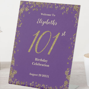 Panneau de bienvenue pour un 101e anniversaire vio