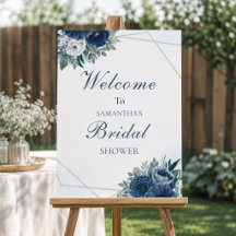 Panneau de bienvenue pour une baby shower Dusty Bl
