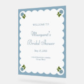 Panneau de bienvenue pour une Baby Shower Fleurs d (Angle)