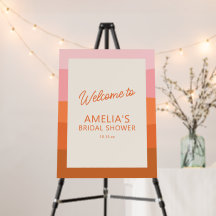 Panneau de bienvenue pour une baby shower rose ora