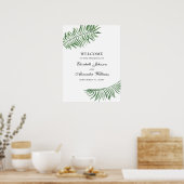 Panneau de bienvenue tropical. Impression mariage. (Cuisine)