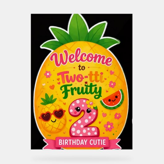 Panneau de bienvenue Two-tti Fruity pour une fête (Recto)