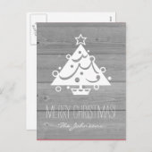 Panneau de bois rustique chic carte de Noël (Devant / Derrière)