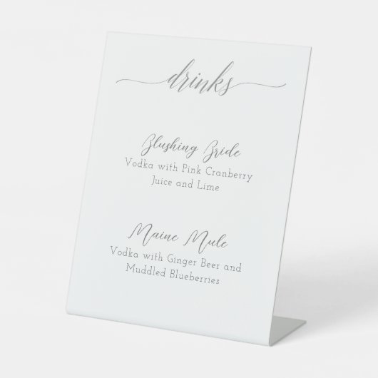 Panneau de boisson minimaliste, panneau de bar, pa (Recto)