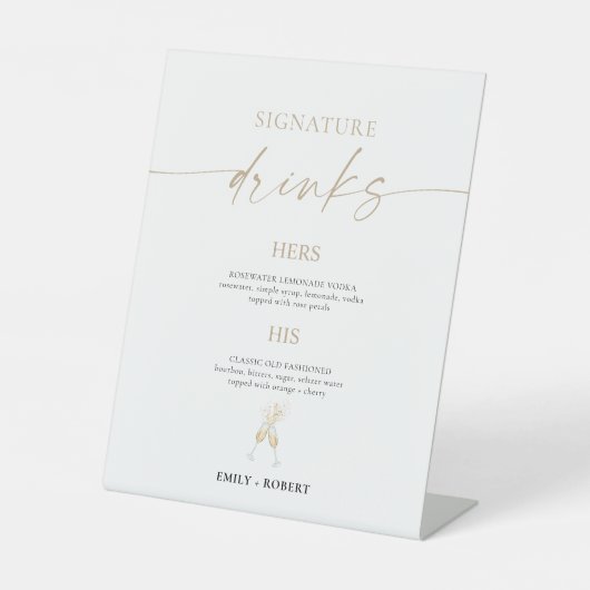 Panneau de boissons de mariage avec champagne (Recto)