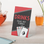 Panneau de boissons pour soirée de poker de casino (In SItu)