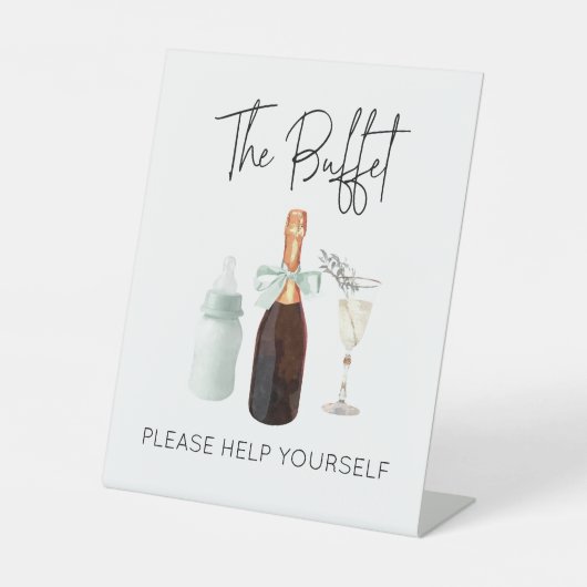 Panneau de buffet pour Baby shower Green Sip & See (Recto)