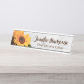 Panneau de bureau Fleurs de soleil Plaque de nom (Devant)