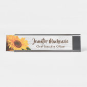 Panneau de bureau Fleurs de soleil Plaque de nom (Devant)