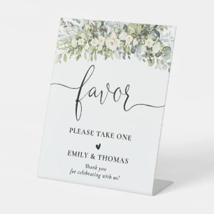 Panneau de cadeau de mariage floral blanc