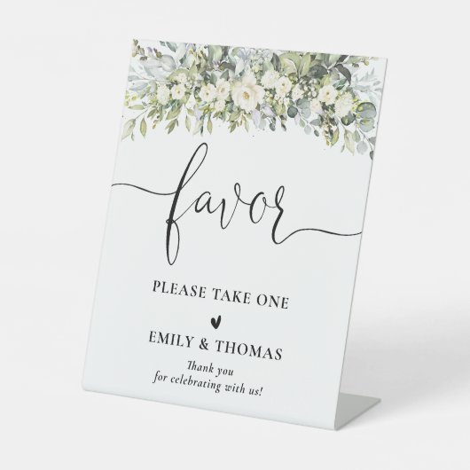 Panneau de cadeau de mariage floral blanc (Recto)