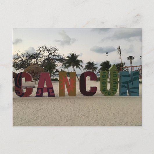Panneau de Cancun – Playa Delfines, Carte postale  (Devant)