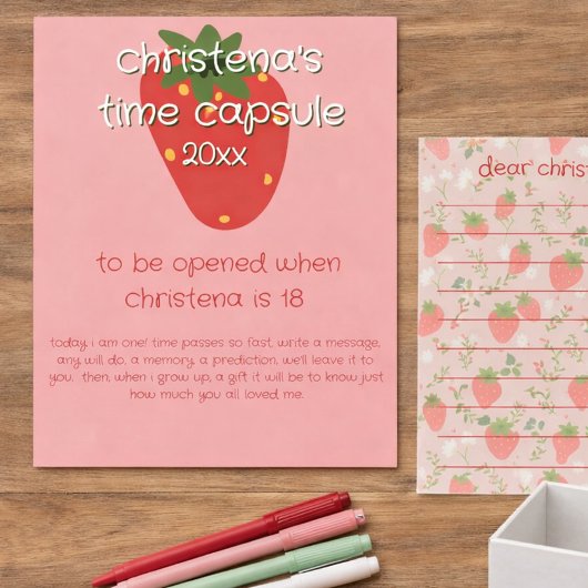 Panneau de capsule temporelle pour le premier anni