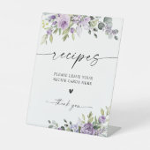 Panneau de carte de recette de fleurs violettes ro (Recto)