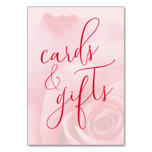 Panneau de Cartes & Cadeaux Floraux Rose Romantiqu