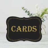Panneau de cartes de mariage Gatsby Black & Gold 1 (Debout devant)