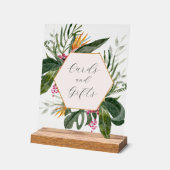 Panneau de cartes et cadeaux de fleurs tropicales (Angle)