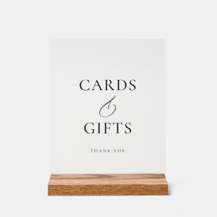 Panneau de cartes et cadeaux de mariage en bois ac