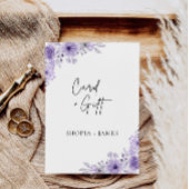 Panneau de cartes et cadeaux de mariage violet