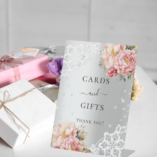 Panneau de cartes et cadeaux en dentelle florale r
