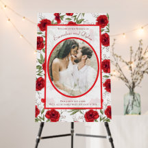 Panneau de cérémonie de mariage romantique à la ro