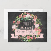 PANNEAU DE CHALKBOARD FLORAL WREATT | INVITATION B (Devant / Derrière)