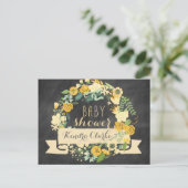 PANNEAU DE CHALKBOARD FLORAL WREATT | INVITATION B (Debout devant)