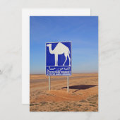 Panneau de chameaux, Tunisie, carte (Devant / Derrière)