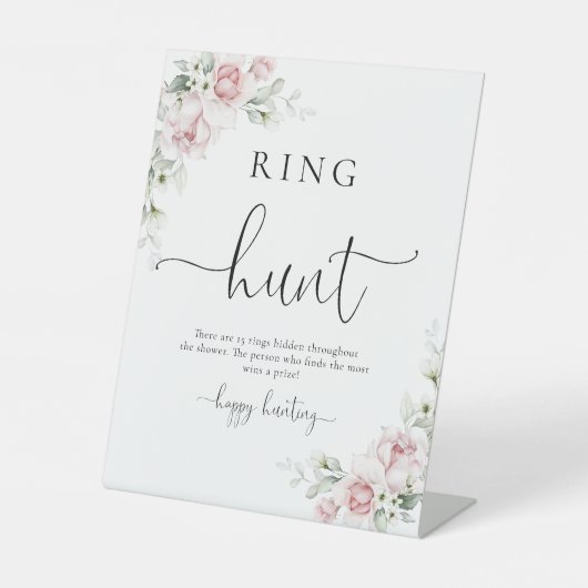 Panneau de chasse à l'anneau floral rose doux (Recto)