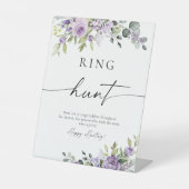 Panneau de chasse aux fleurs violettes romantiques (Recto)