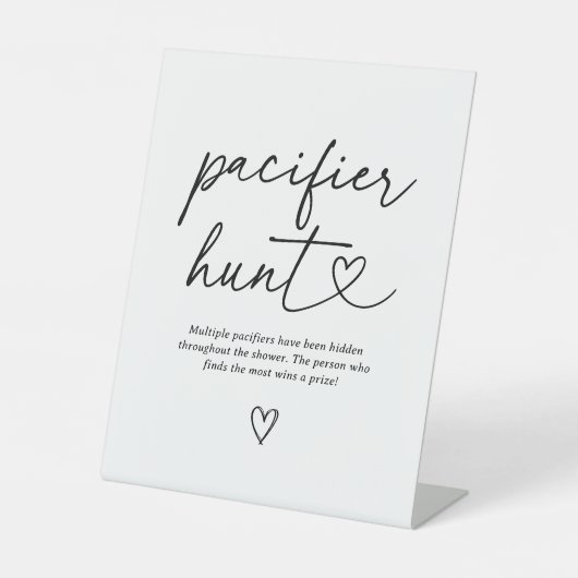 Panneau de chasse de Baby shower de script moderne (Recto)