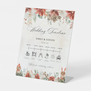 Panneau de chronologie de Baby Shower hivernal de