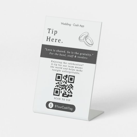Panneau de code QR avec astuce moderne | Pourboire (Recto)
