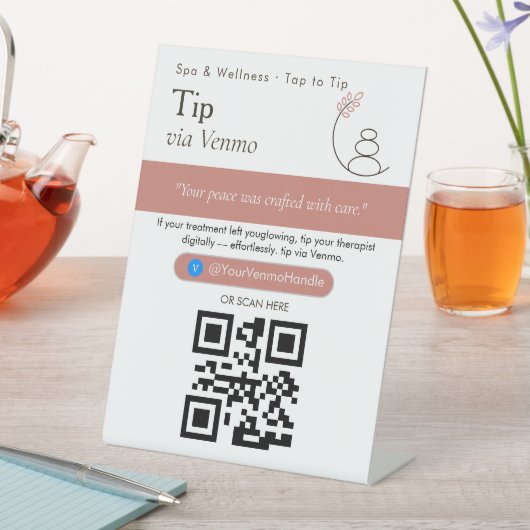 Panneau de code QR Black & White Tip Your Driver (In SItu)