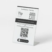 Panneau de code QR Bold Tip Here | Pourboires Cash (Recto)