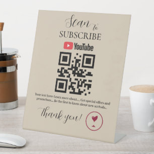 Panneau de code QR d'abonnement YouTube Bar