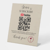Panneau de code QR d'abonnement | YouTube | Bar  (Recto)
