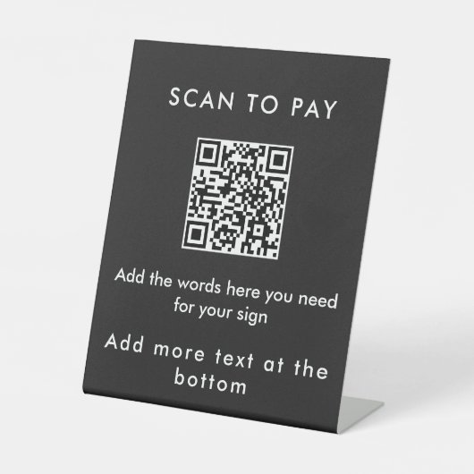 Panneau de code QR de paiement personnalisé noir m (Recto)