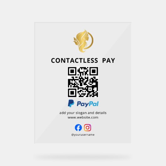Panneau de code QR de paiement sans contact | PayP (Recto)