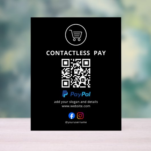 Panneau de code QR de paiement sans contact | PayP (Neutre)