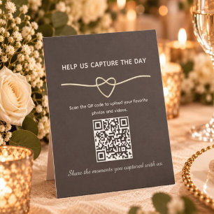 Panneau de code QR de partage de photos de mariage