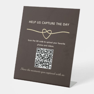 Panneau de code QR de partage de photos de mariage