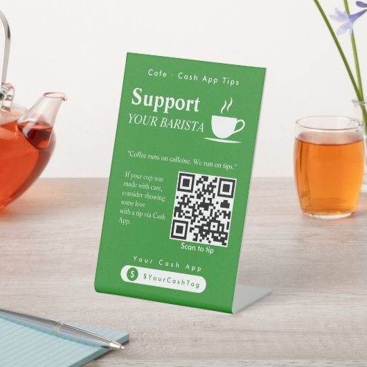Panneau de code QR de pourboire en espèces Cash Ap (In SItu)