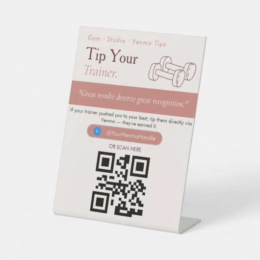 Panneau de code QR de pourboire propre pour votre (Recto)