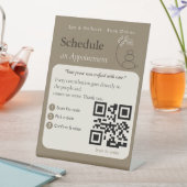 Panneau de code QR de rendez-vous en beige moderne (In SItu)